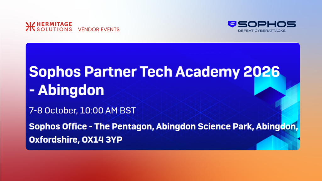 🚀 Join Hermitage Solutions at the Sophos Partner Tech Academy 2026 in Abingdon! Take your technical expertise to the next level with hands-on sessions, product deep dives, and direct access to Sophos experts. Discover the latest innovations across Sophos solutions, sharpen your deployment skills, and gain practical knowledge you can immediately apply to customer environments. The academy is designed to help partners stay ahead of the evolving cybersecurity landscape while expanding their technical capabilities and business opportunities. We look forward to meeting our partners there! 👉 Register now: https://events.sophos.com/partner-tech-academy-2026-abingdon/